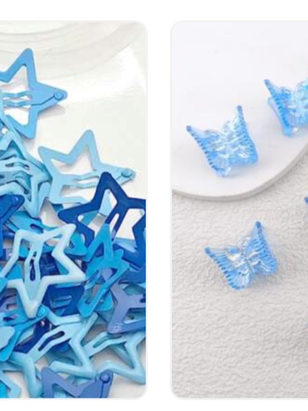 Baby Blue Star butterfly Hair Clips - Set of Decorative Hair Accessories